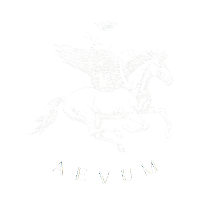 Aevum — Pégase, couronne et typographie